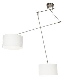 Inteligentna lampa wisząca stalowa z kloszem 35 cm biała w komplecie 2 WiFi A60 - Blitz