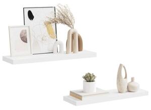 Półki ścienne, 2 szt, białe, 80x23,5x3,8 cm, mdf