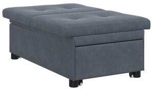 Nowoczesna sofa z funkcjÄ spania w ciemnoszarym aksamicie