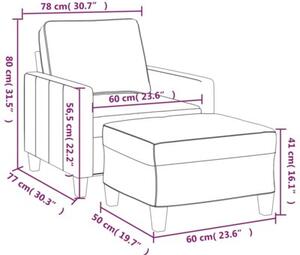 Fotel z podnÃ³Å¼kiem, brÄ zowy, 60 cm, obity tkaninÄ