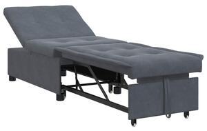Nowoczesna sofa z funkcjÄ spania w ciemnoszarym aksamicie