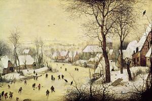 Reprodukcja Winter Landscape with Skaters and a Bird Trap, Pieter the Elder Bruegel