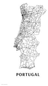 Mapa Portugal black white