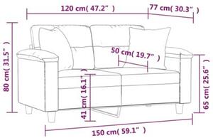 Sofa 2-os. z poduszkami, winna czerwieÅ, 120 cm, sztuczna skÃ³ra