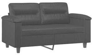 Sofa 2-osobowa z poduszkami, czarna, 120 cm, sztuczna skÃ³ra