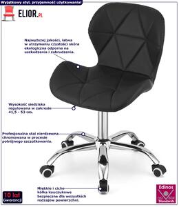Czarny pikowany fotel obrotowy - Renes 3X