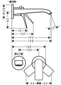 Bateria umywalkowa podtynkowa HANSGROHE Vivenis 75050140 Brąz szczotkowany