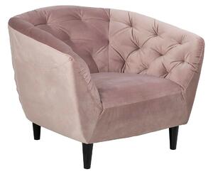 Welwetowy fotel różowy - Belmo