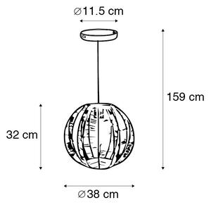 Industrialna lampa wisząca brąz z czarnym 38 cm - Dong Oswietlenie wewnetrzne