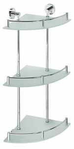 Szkło SAPHO XR606 X-Round E. półka narożna.potrójna z klapą, 27 x 66 x 27 cm