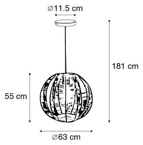 Industrialna lampa wisząca brąz z czarnym 60 cm - Dong Oswietlenie wewnetrzne