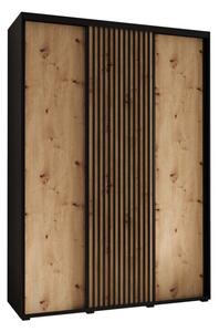 Szafa przesuwna wysoka Lanko 1 180, gł. 45 cm czarny + artisan + czarny