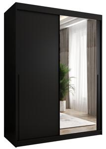 Szafa przesuwna z lustrem Garderoba SIMA T2 150 czarny + u. czarny