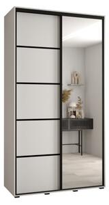 Szafa przesuwna wysoka Davos 5 140, gł. 45 cm biały + biały + czarny