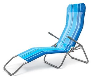 Leżak plażowy Happy Green niebieski, 142 x 60 x 96cm