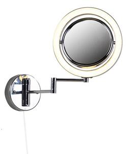 Designerskie lustro łazienkowe okrągłe chrom x2 - Vicino Oswietlenie wewnetrzne