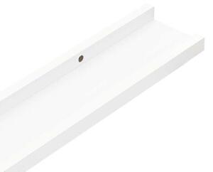 Półki ścienne na zdjęcia, 2 szt., białe, 60x9x3 cm, mdf