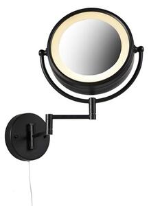 Designerskie lustro łazienkowe czarne regulowane LED IP44 ze sznurkiem - Vicino Oswietlenie wewnetrzne