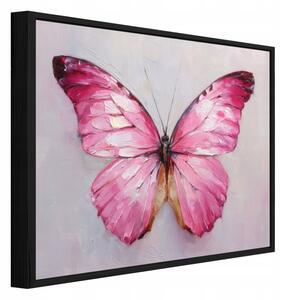 Obraz W Ramie Na Płótnie Motyl Różowy Do Sypialni Salonu 100x70