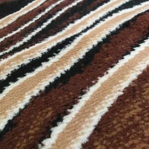 Brązowy prostokątny dywan w faliste wzory - Gertis
