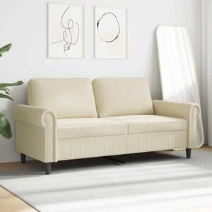 Sofa, 2-osobowa kremowy, 140 cm, sztuczna skÃ³ra