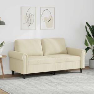 Sofa, 2-osobowa kremowy, 140 cm, sztuczna skÃ³ra