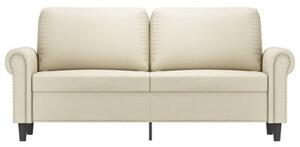 Sofa, 2-osobowa kremowy, 140 cm, sztuczna skÃ³ra