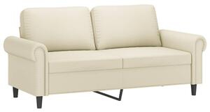 Sofa, 2-osobowa kremowy, 140 cm, sztuczna skÃ³ra