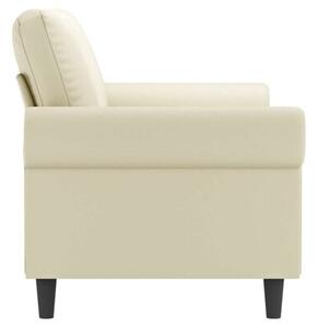 Sofa, 2-osobowa kremowy, 140 cm, sztuczna skÃ³ra