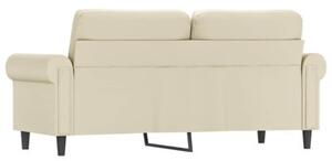 Sofa, 2-osobowa kremowy, 140 cm, sztuczna skÃ³ra