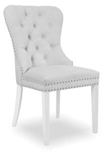Krzesło MADAME II srebrny/ noga biała/ JA81