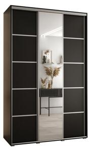 Szafa przesuwna wysoka Davos 5 160, gł. 45 cm czarny + czarny + srebrny