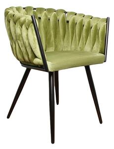 Welwetowe krzesło zielone - Thano