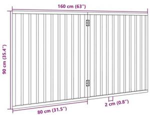 Składana bramka dla psa, 2 panele, brąz, 160 cm