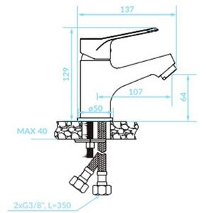 Bateria umywalkowa KUCHINOX Atez BTK 722D Czarny