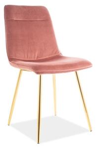 Krzesło eros velvet złoty stelaż/róż antyczny bluvel 52