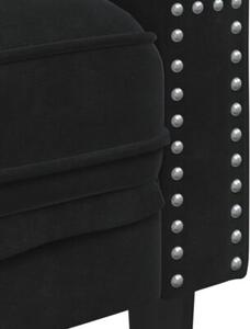 Fotel chesterfield, czarny, tapicerowany aksamitem