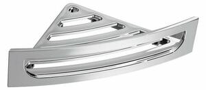GEDY CP80 narożna półka prysznicowa z syfonem, 23x 7,5 x 23 cm, okrągła, srebrna