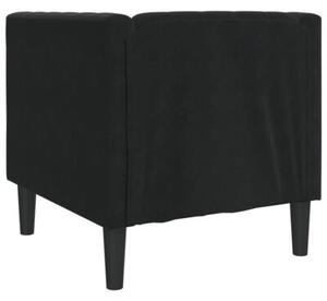 Fotel chesterfield, czarny, tapicerowany aksamitem