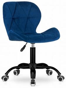 Granatowe pikowane krzesło obrotowe - Renes 5X