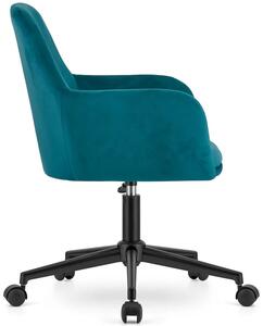 Zielony tapicerowany fotel obrotowy na kółkach - Daiso 3X