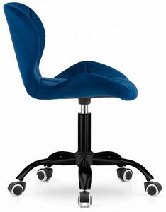 Granatowe pikowane krzesło obrotowe - Renes 5X