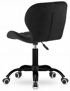 Czarny pikowany fotel obrotowy - Renes 5X