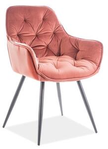 Krzesło cherry velvet czarny stelaż/róż antyczny bluvel 52