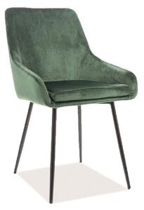 Krzesło albi velvet czarny stelaż/zielony tap.119