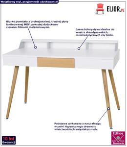 Skandynawskie biurko białe - Alomo