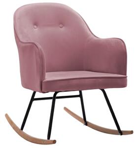 Różowy aksamitny fotel bujany – Revers
