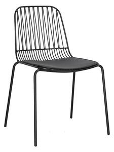 Czarne krzesło metalowe z poduszką - Novis 3X