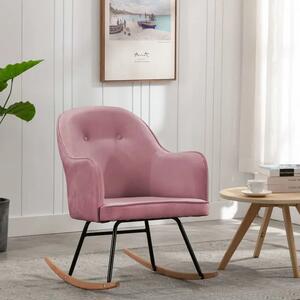 Różowy aksamitny fotel bujany – Revers