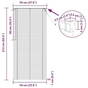 Żaluzja wenecka pvc srebrnoszara 213 x 70 cm z drążkiem obrotowym i klipsem bezpieczeństwa